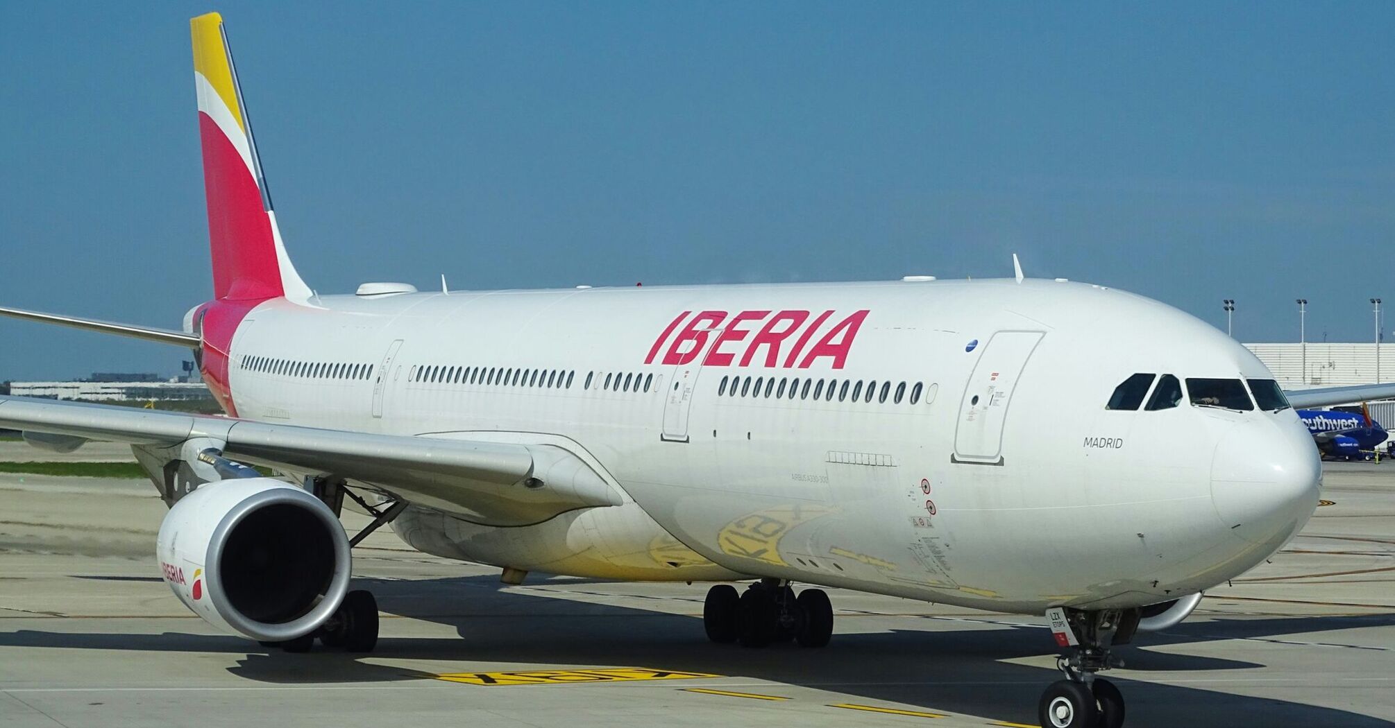 Iberias plane on the runway