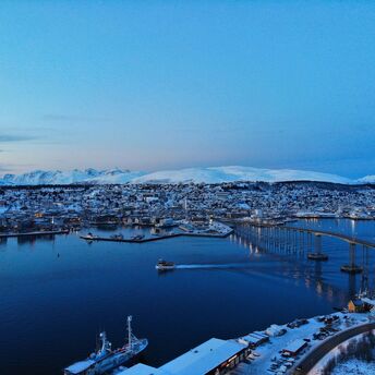 A view above Tromsø, Norway. 