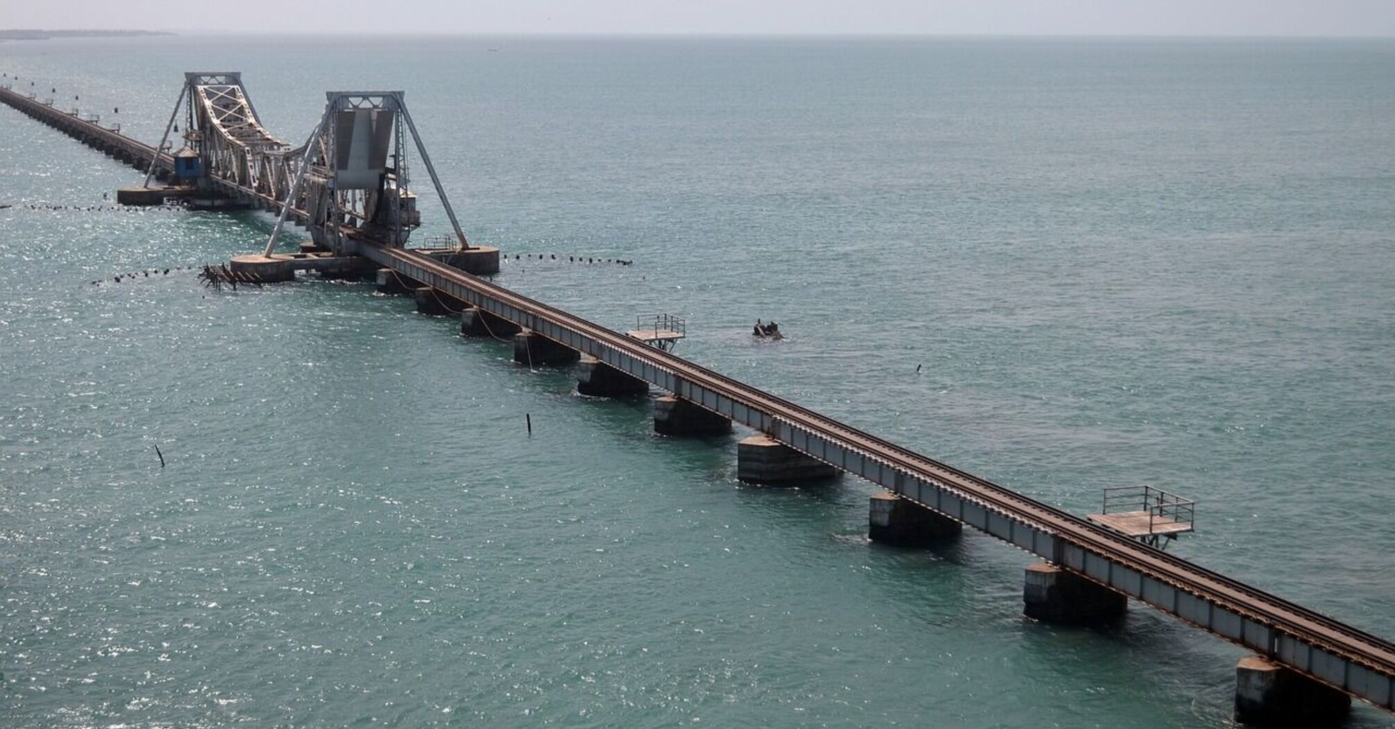 The first sea bridge in India with vertical lift, Pamban Bridge, will soon be ready