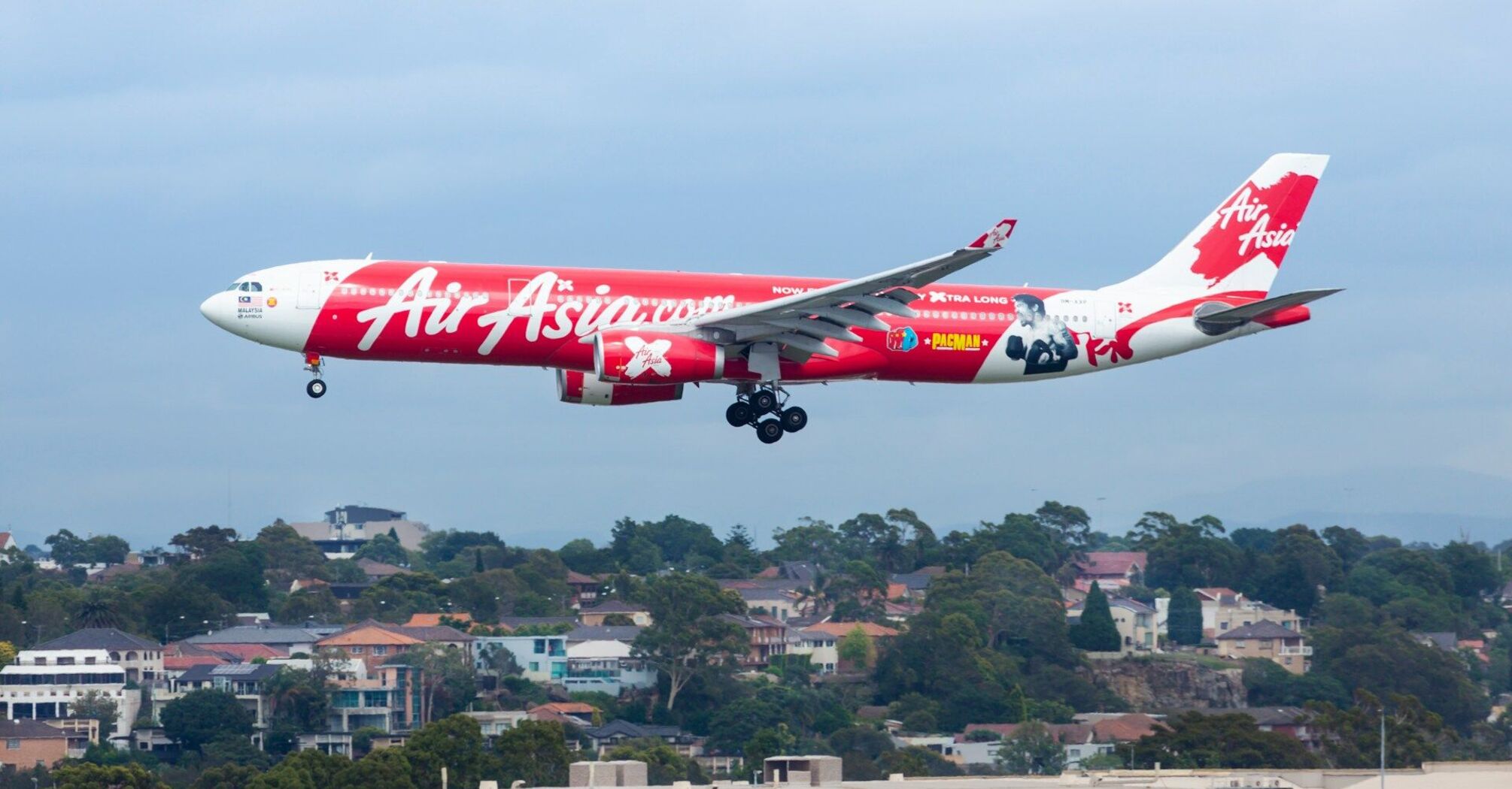 AirAsia plane flying in the sky