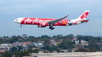 AirAsia plane flying in the sky
