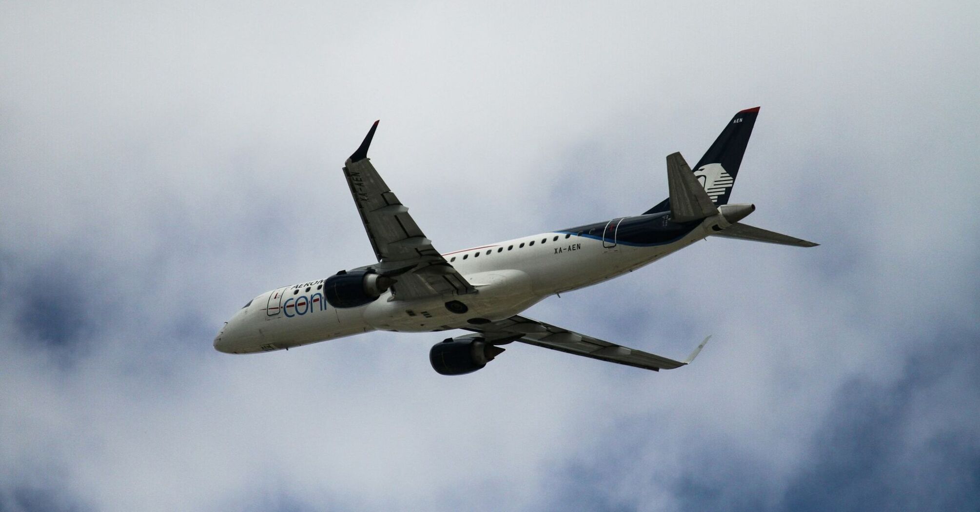 Aeromexico’s embraer 190 airplane after takeoff