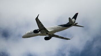 Aeromexico’s embraer 190 airplane after takeoff