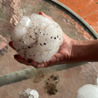 Giant hail in Mexico