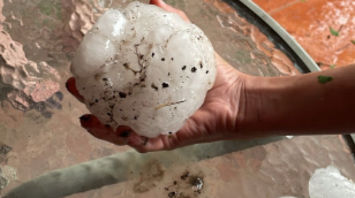 Giant hail in Mexico