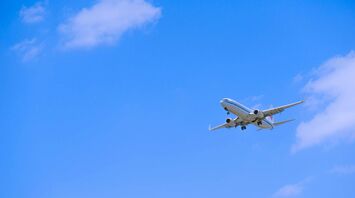 An airplane flying in the sky