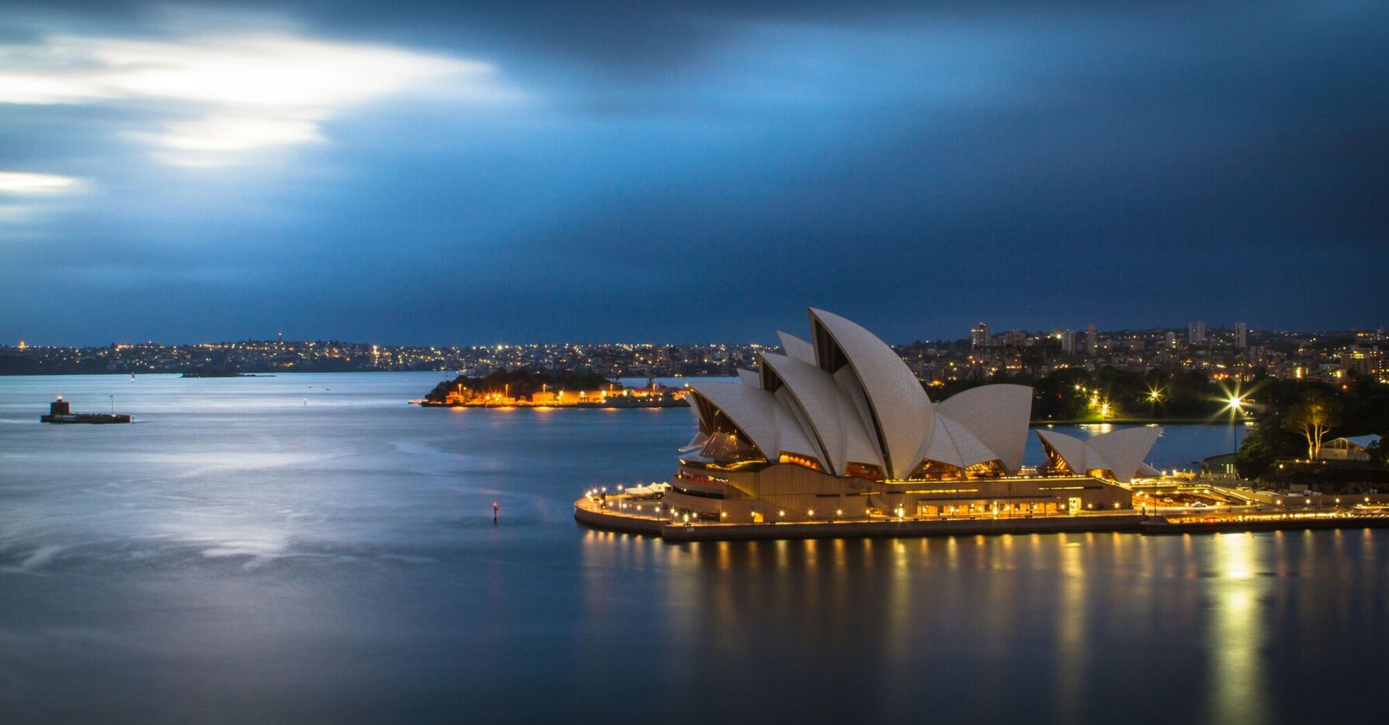 Evening view of the Sydney Opera House