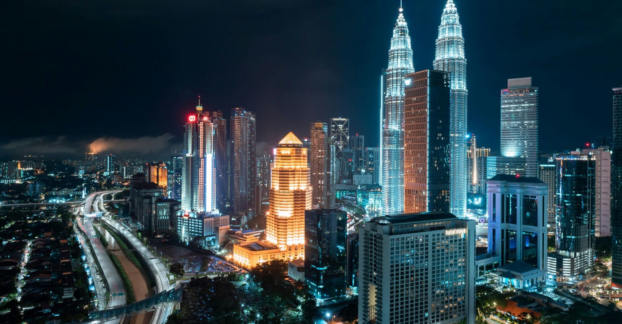 Night View from Above of Kuala Lumpur