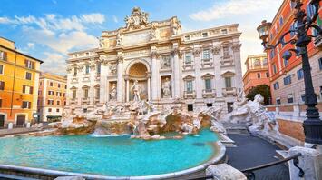 The famous Trevi Fountain in Rome