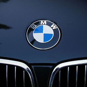 BMW logo on a car