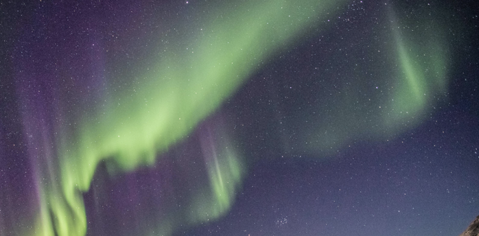 A rare phenomenon in Iceland: volcano eruption coincided with the northern lights. Video