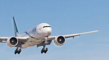 White PIA airplane