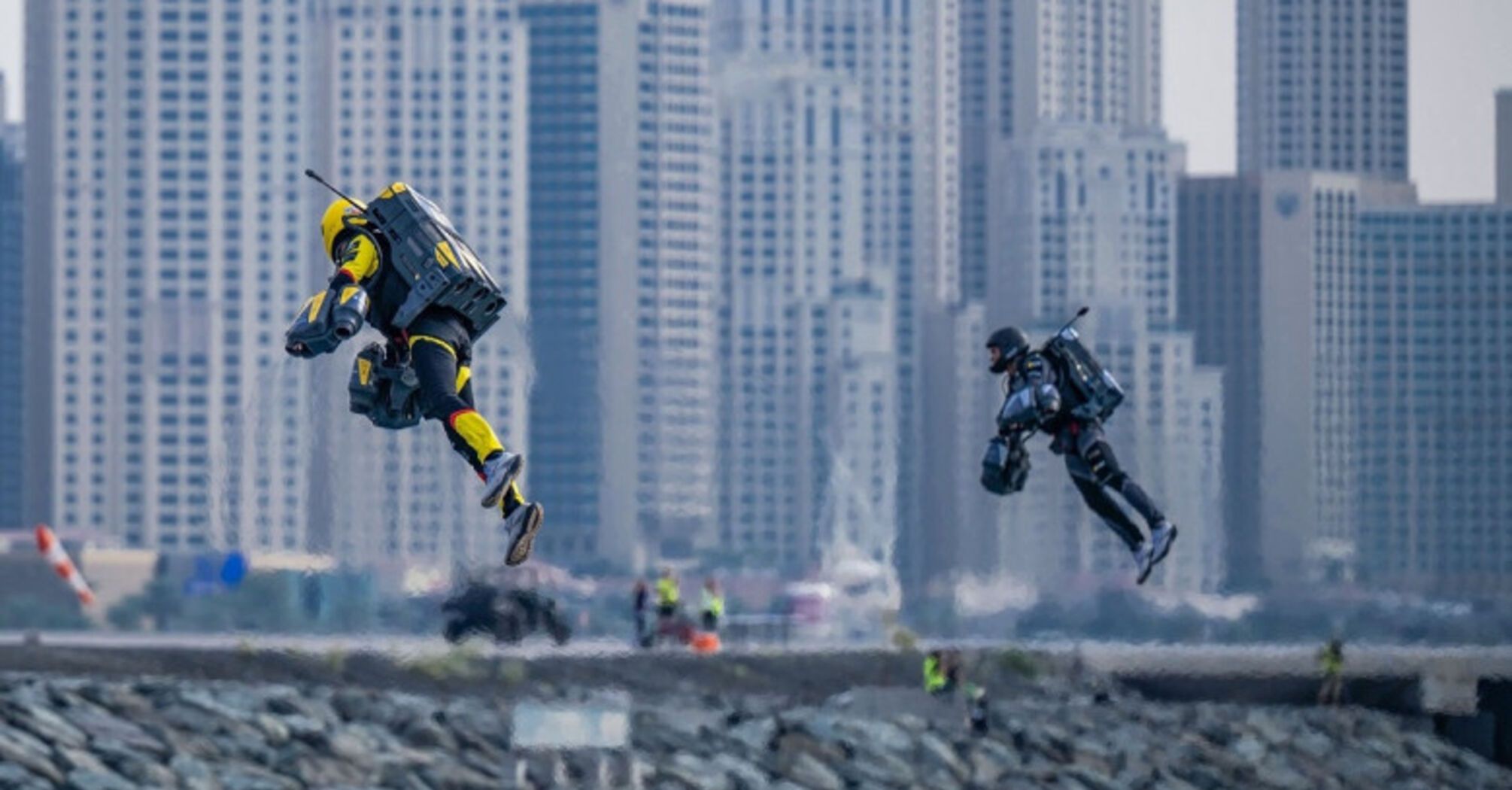 The world's first jet suit race took place in Dubai
