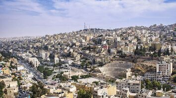 Cityscape of Amman, Jordan with buildings