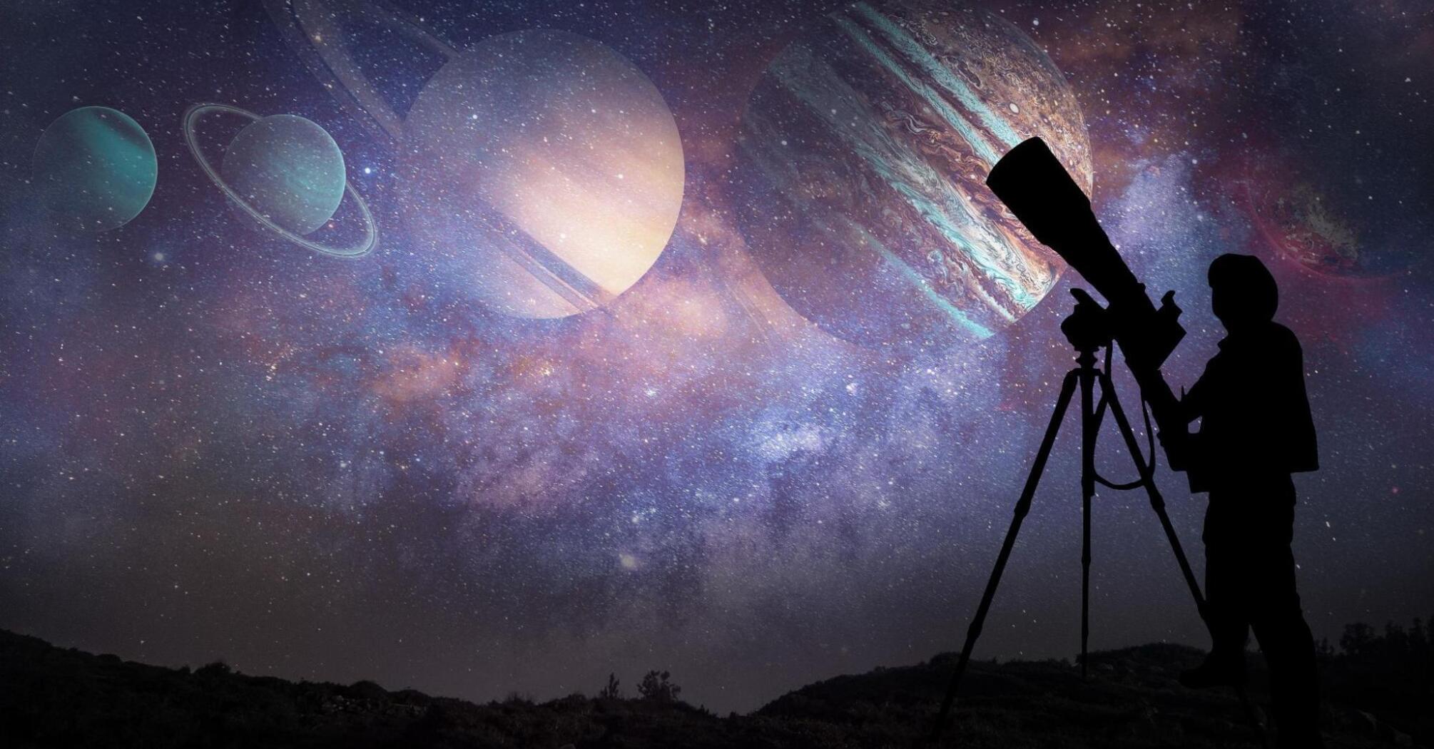 Telescope with a perspective on the starry sky