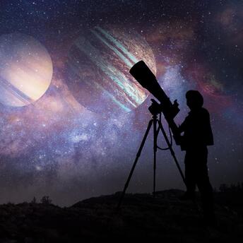Telescope with a perspective on the starry sky