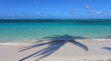 White beach in caribbean sea