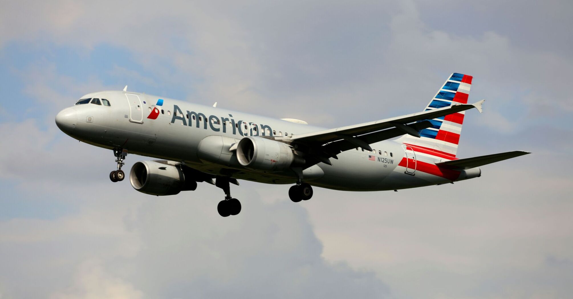 American Airlines plane flying in the sky