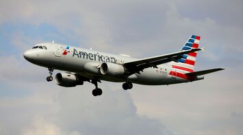 American Airlines plane flying in the sky