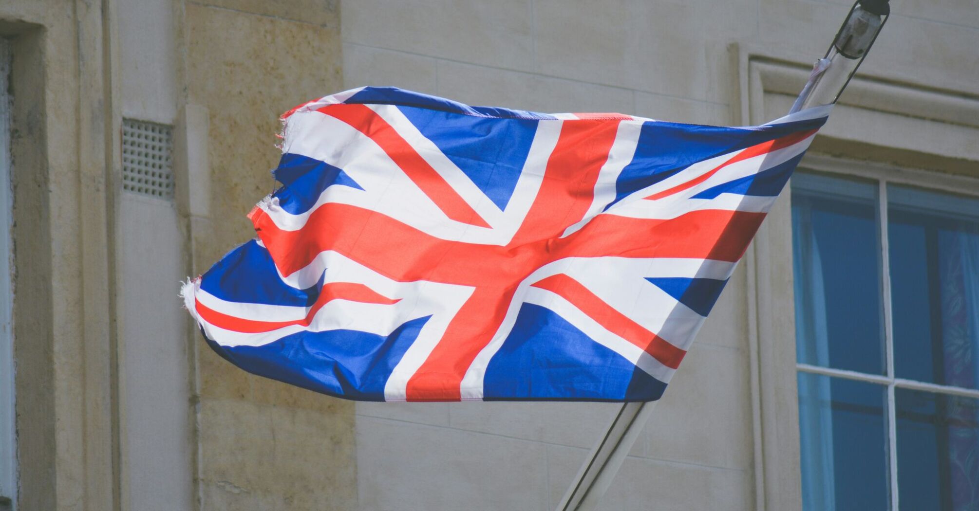 British flag flying outside a building
