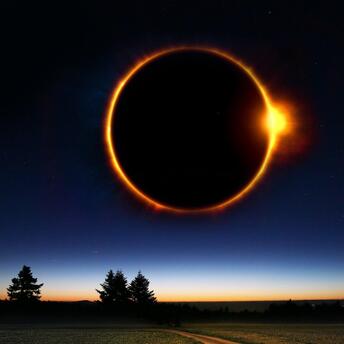 Nature with solar eclipse