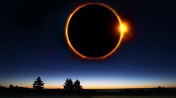 Nature with solar eclipse