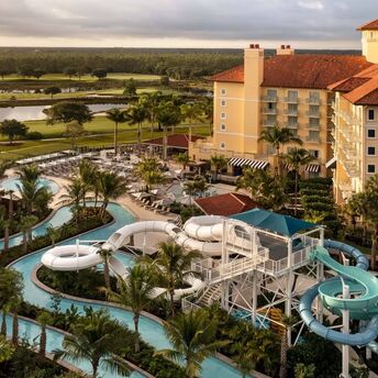 Top 13 hotels in the USA with amazing water parks, from steep water slides and underwater music pools to open-air whirlpools and lazy rivers with waterfalls.