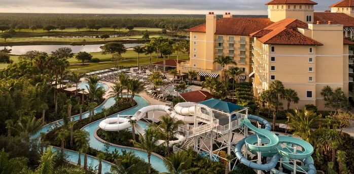 Top 13 hotels in the USA with amazing water parks, from steep water slides and underwater music pools to open-air whirlpools and lazy rivers with waterfalls.