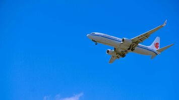 An airplane flying in the sky