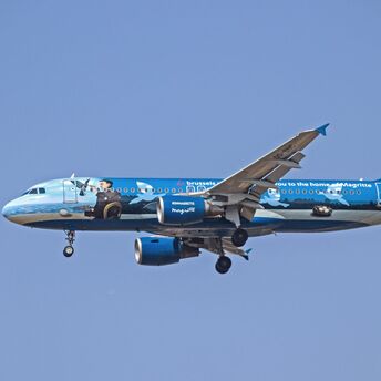 Brussels Airlines plane flying in the sky