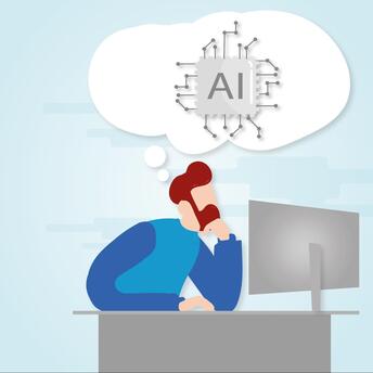 The man with the computer thought about AI