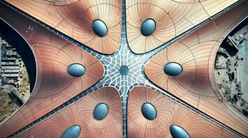 Brown and white floral ceiling