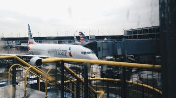White American airlines plane