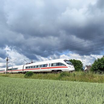 High-speed train in the field