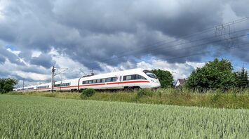 High-speed train in the field