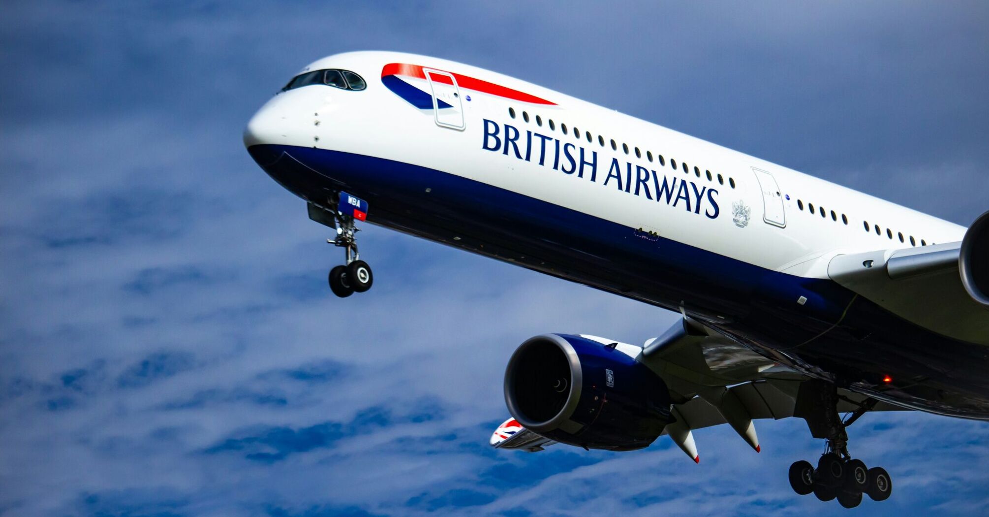 British Airways plane flying in the sky