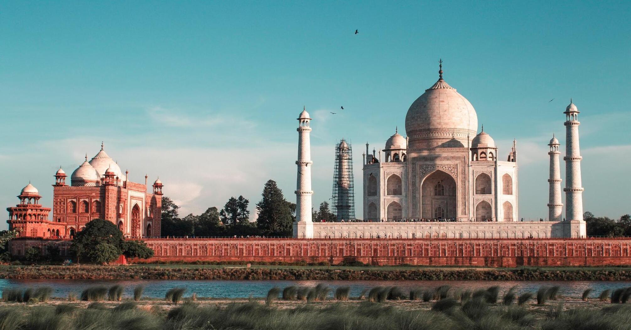 Tajmahal on the river bank