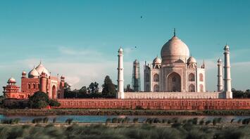 Tajmahal on the river bank