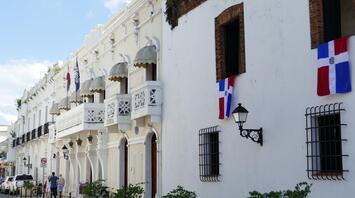 Beautiful facade of a house in the Dominican Republic