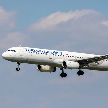 Turkish Airlines plane flying in the sky