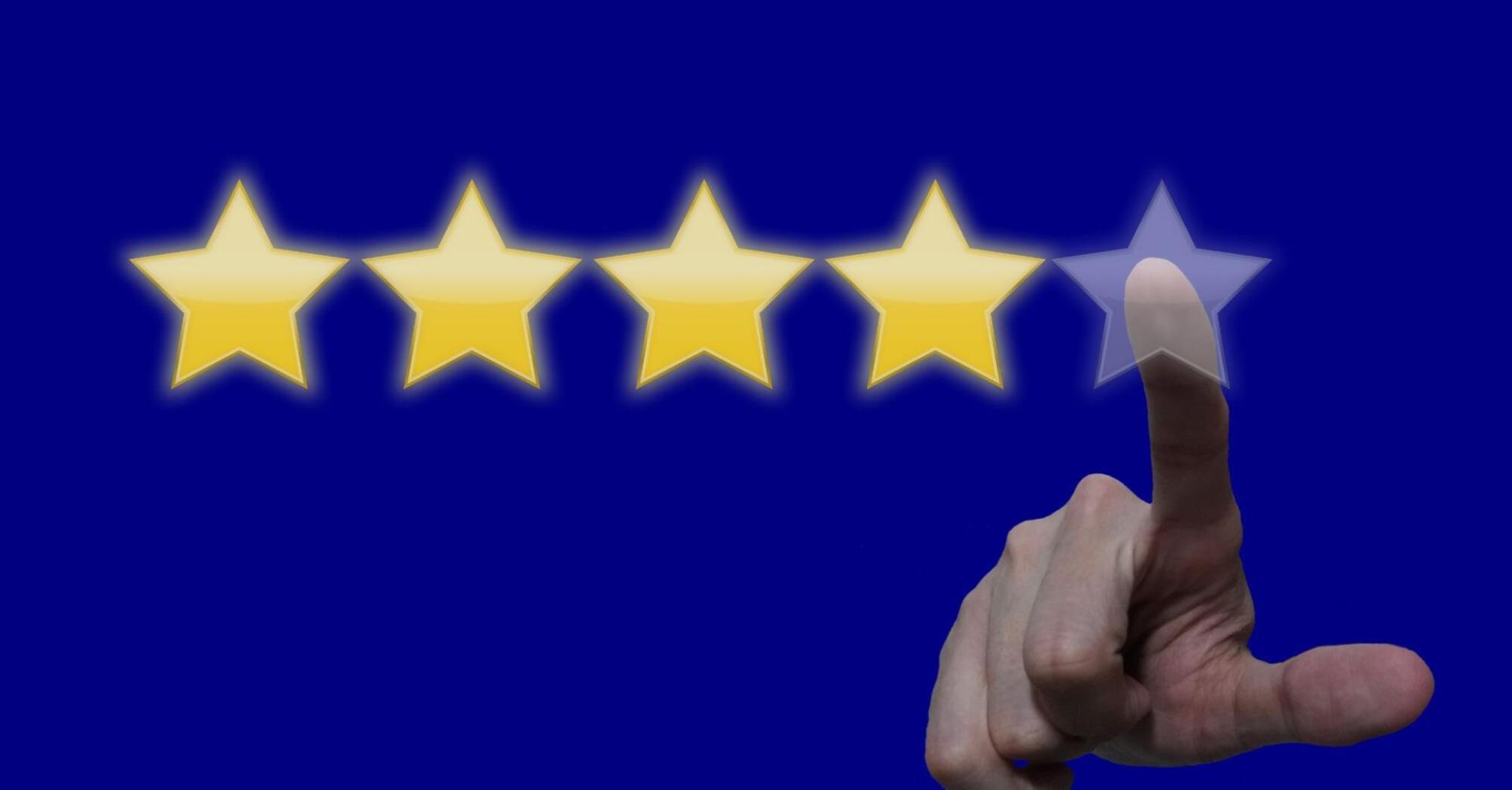 Image of five stars on a blue background