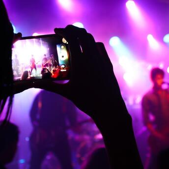 A concert filmed on a phone camera