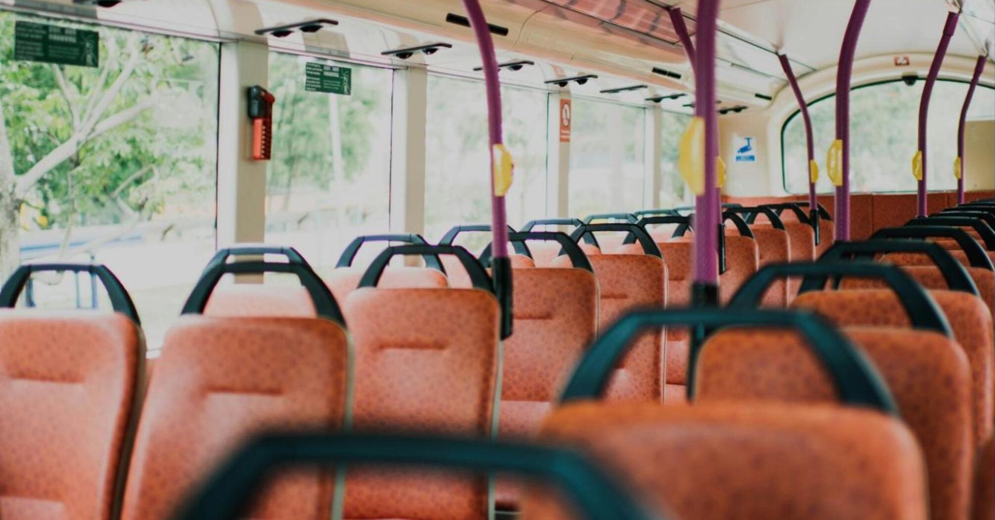Empty seats in a bus