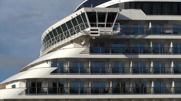 The nose of the liner ship