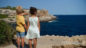 Two children during the travel