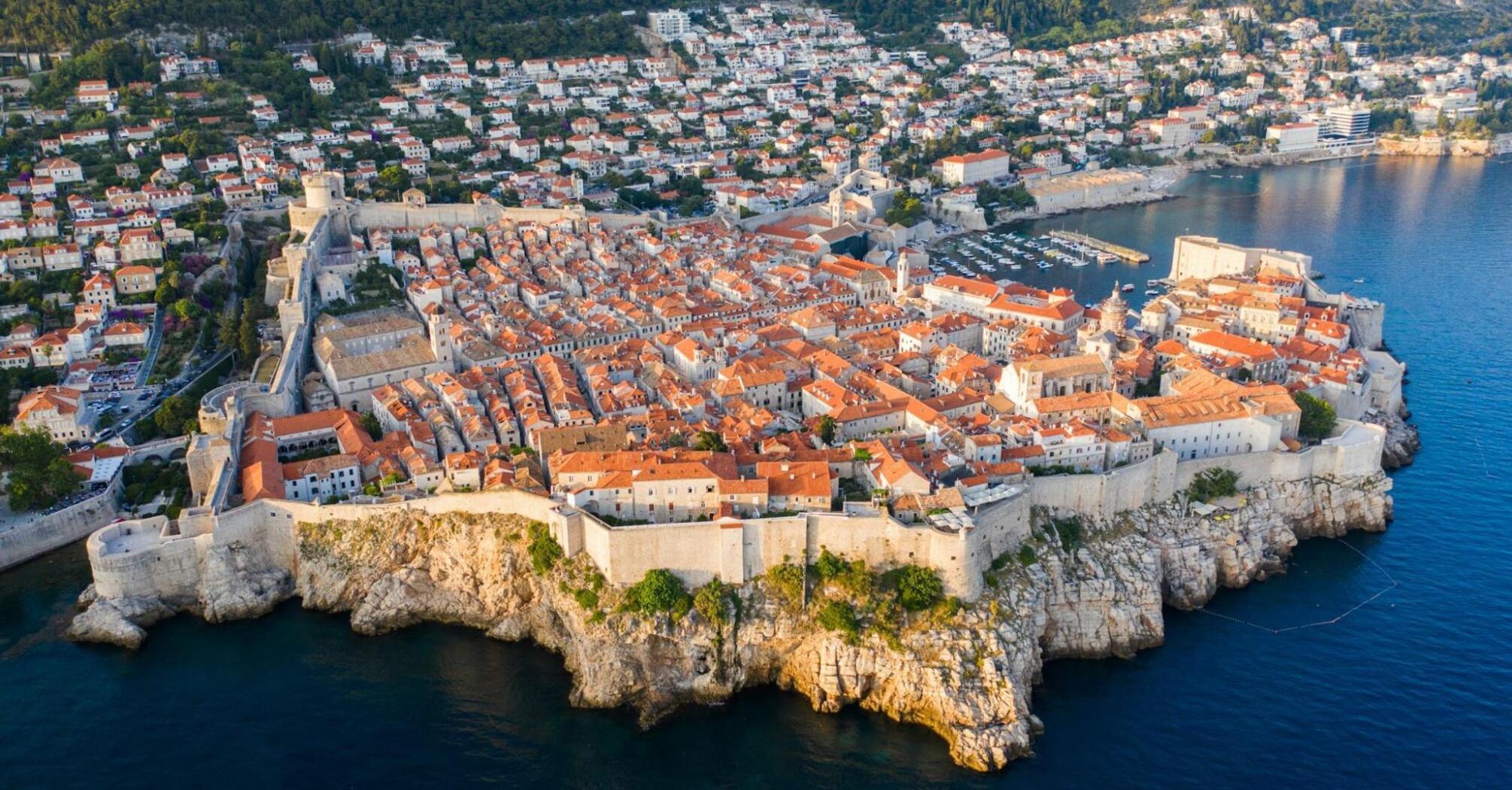 Aerial view of Dubrovnik city