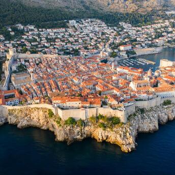 Aerial view of Dubrovnik city