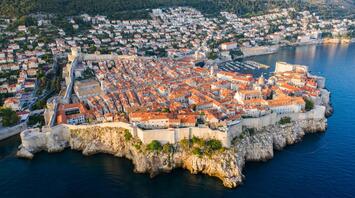 Aerial view of Dubrovnik city