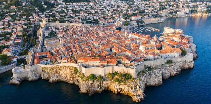 Aerial view of Dubrovnik city