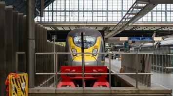 A Eurostar train on a station